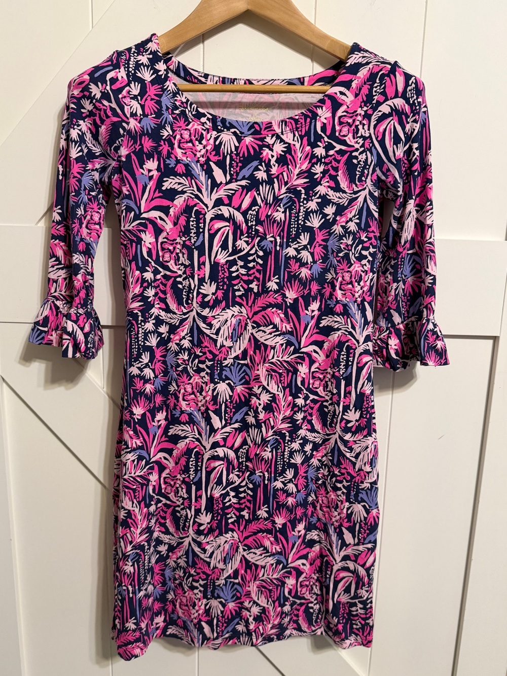 Lilly Pulitzer Sophie Ruffle Dress Bright Navy Swing Of Things Women’s XS